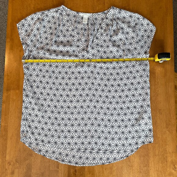 Size 14 H&M black white cap sleeve top - Picture 3 of 11